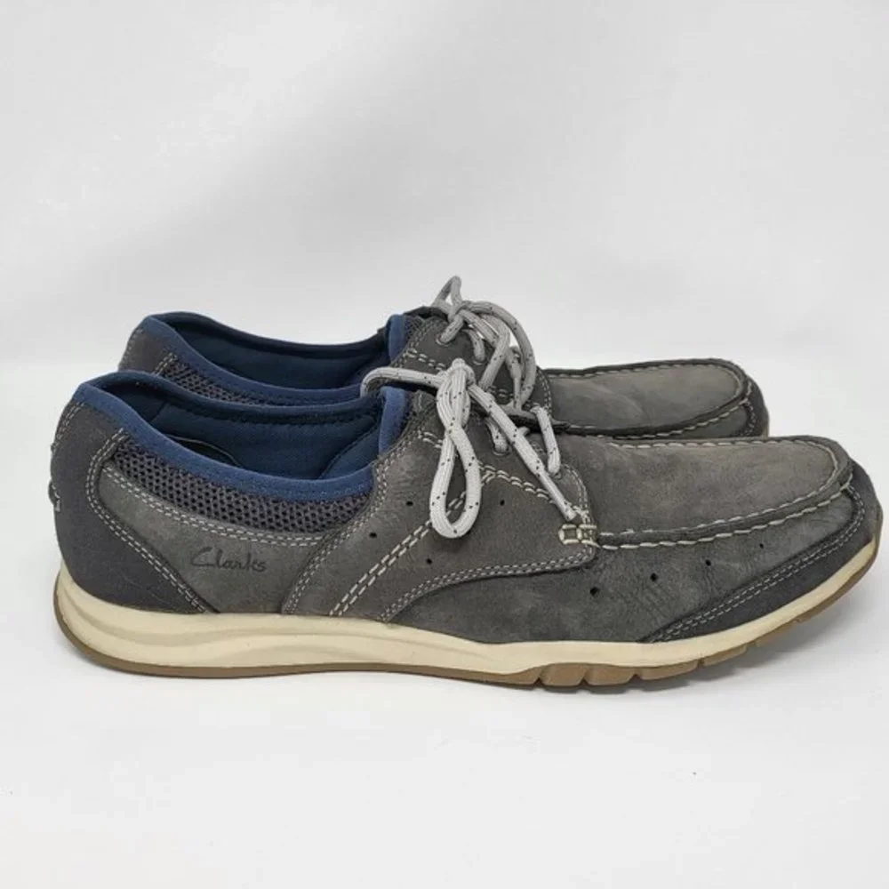 Clarks Ramada English Navy Nubuck‎ Casuals Blue Leather Mens Size 11.5